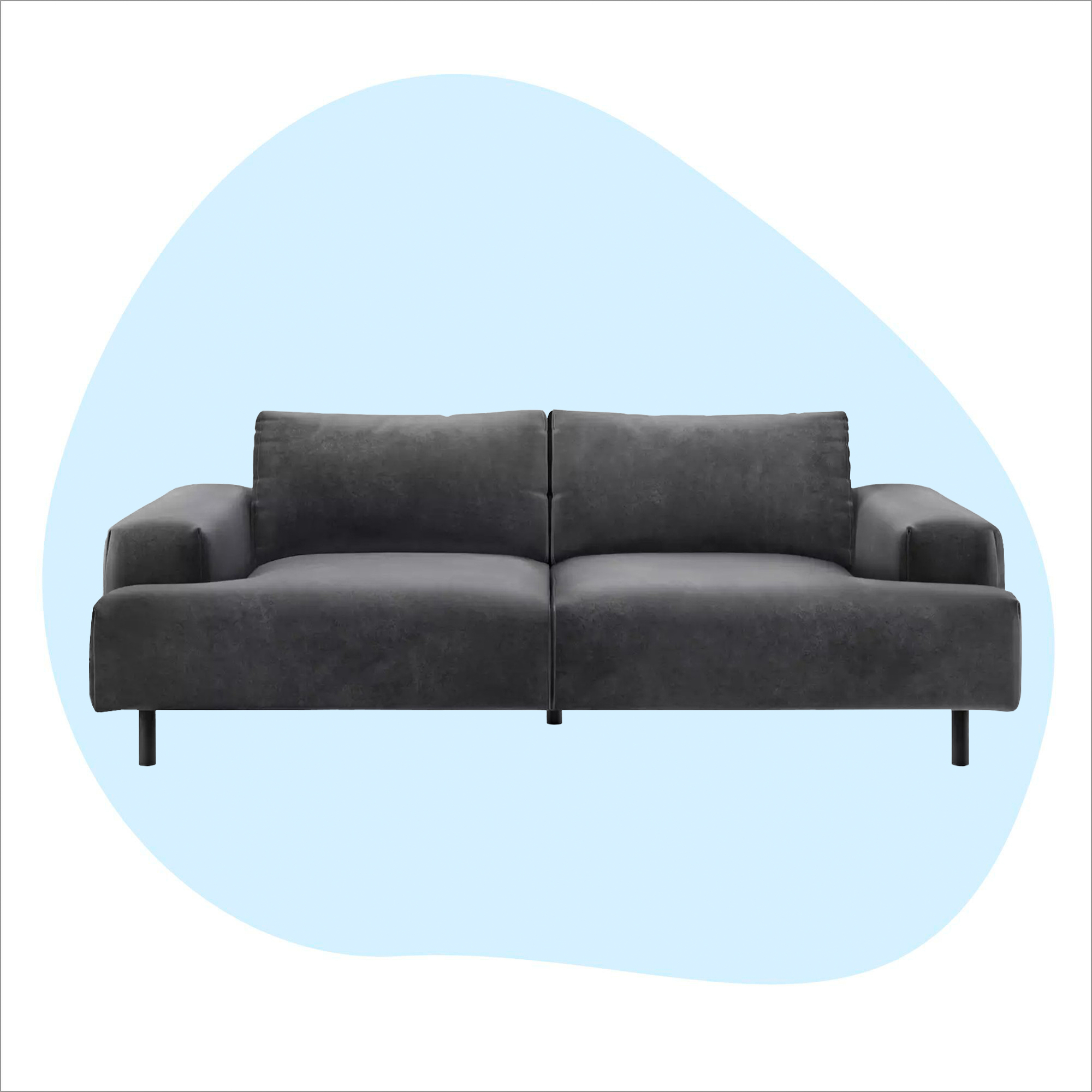 The best sofa as tried and tested by Ideal Home on a blue background
